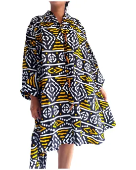 243- Short  Dress / Blouse - Yellow/ Black