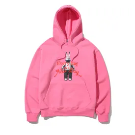 3D EVERY DAY RABBIT HOODIE PINK