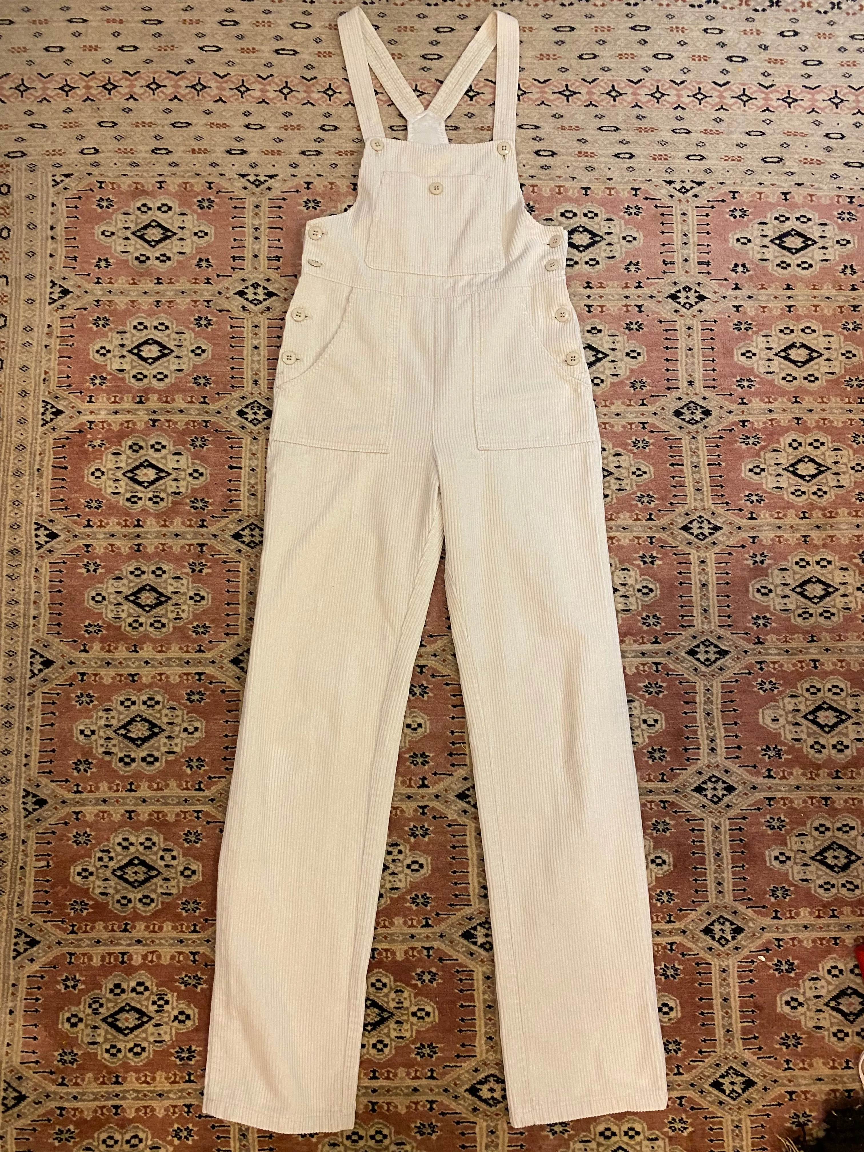 70s/80s Cream Corduroy Overalls