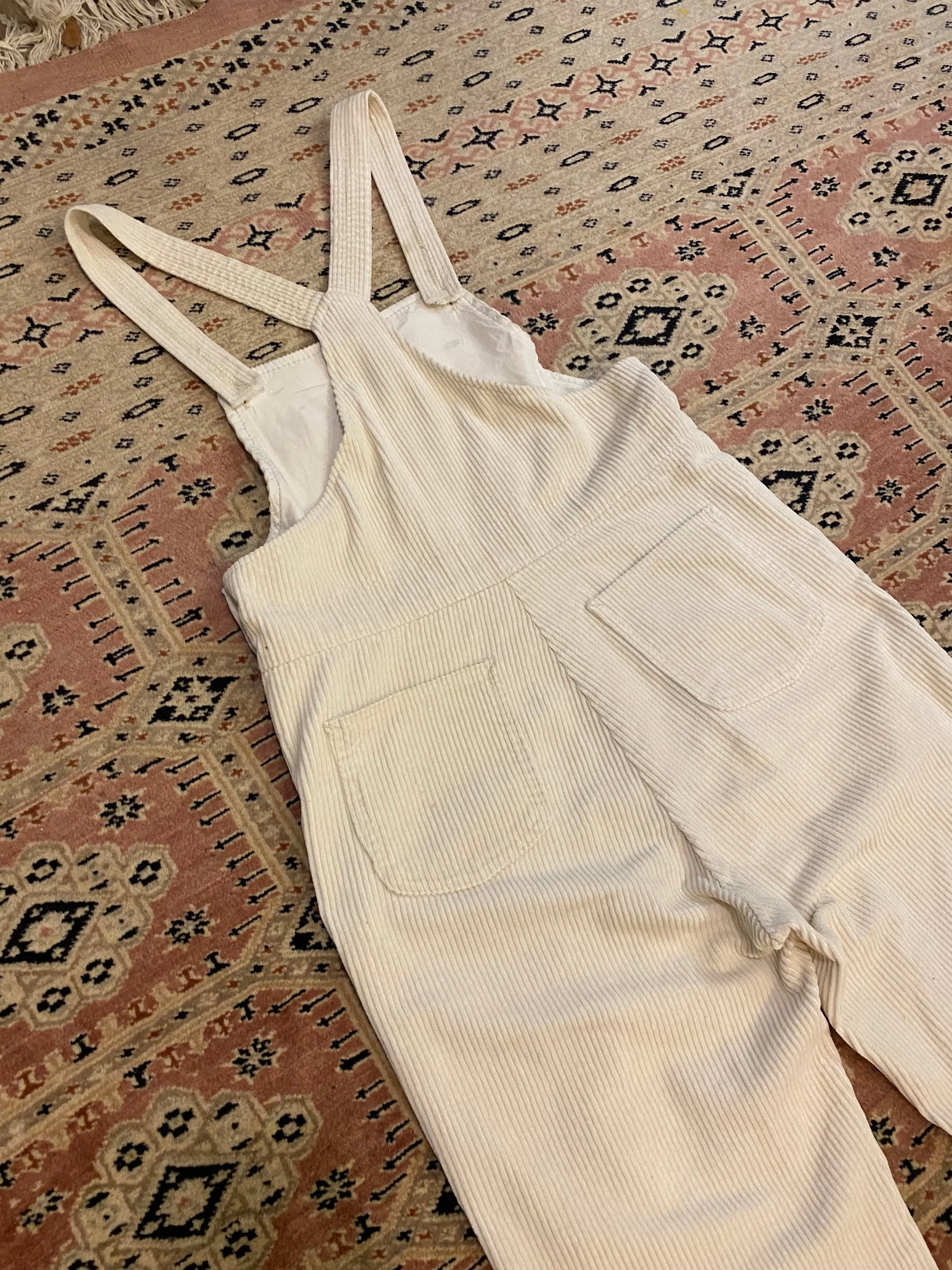 70s/80s Cream Corduroy Overalls