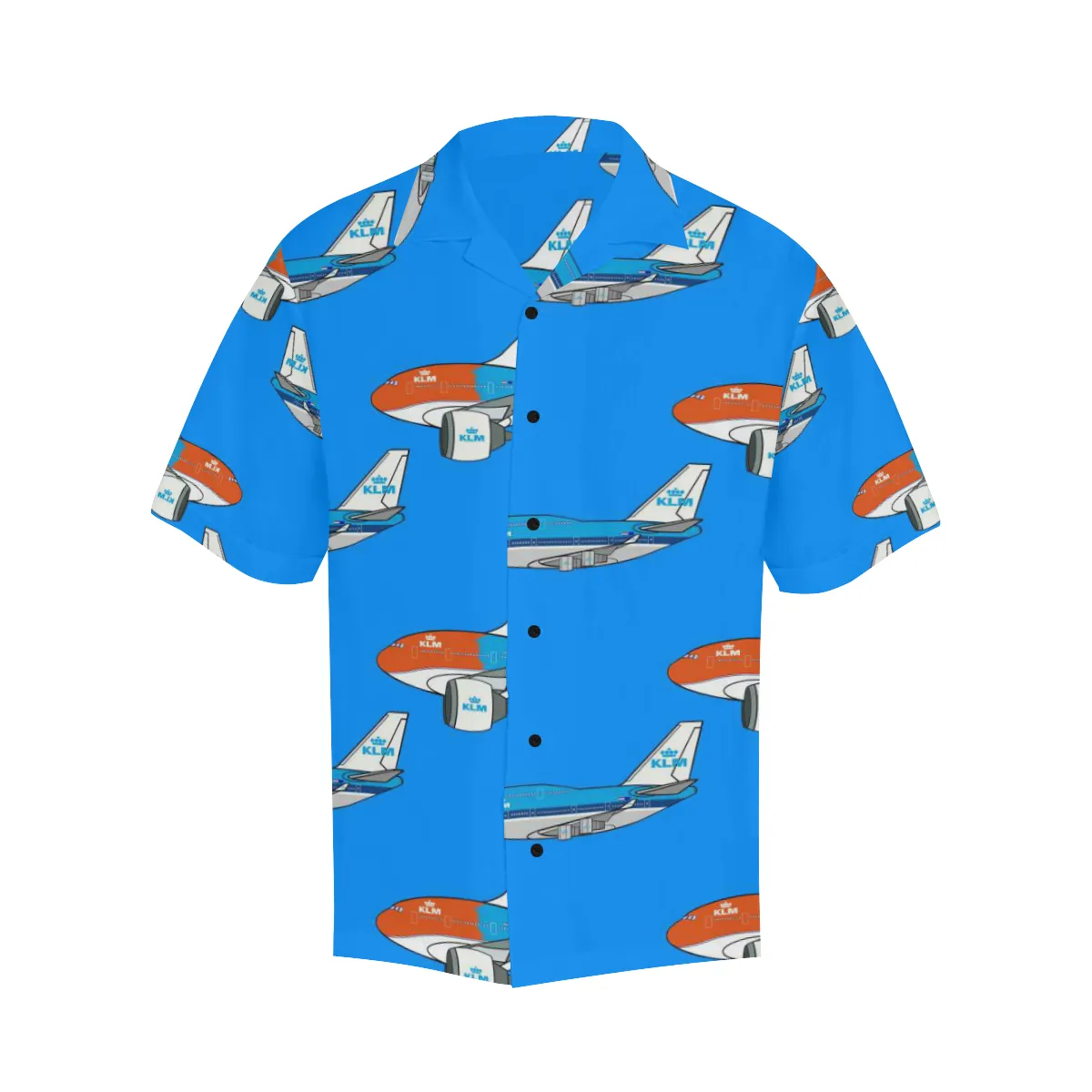 747 KLM LIGHT BLUE HAWAIIAN SHIRT