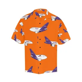 757 767 FEDEX ORANGE HAWAIIAN SHIRT