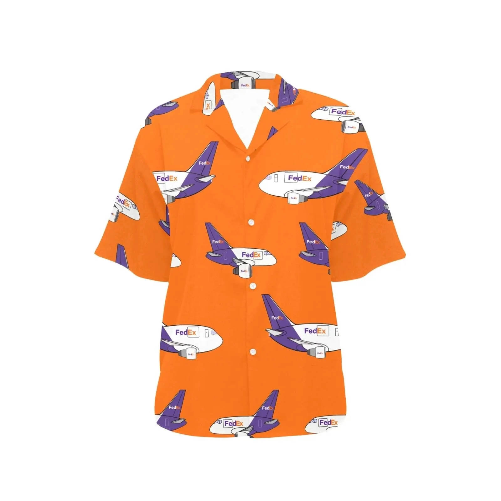 757 767 ORANGE WOMENS HAWAIIAN SHIRT