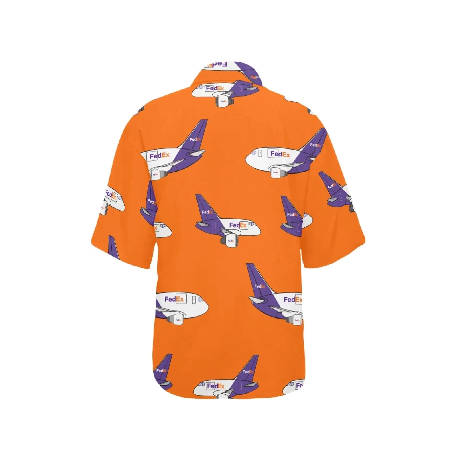 757 767 ORANGE WOMENS HAWAIIAN SHIRT