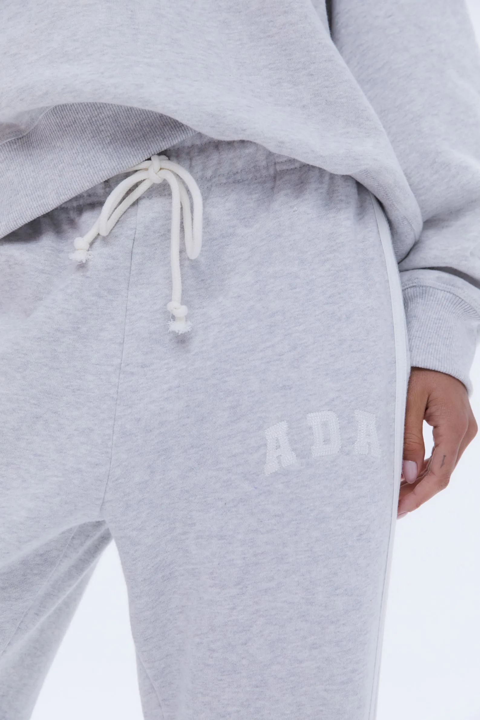 ADA Stitch Loose Fit Sweatpants - Light Grey Melange/Marshmallow White