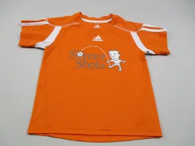 Adidas kids Boys Soocer Shot Graphics Sports T-Shirt Short Sleeves Orange Size S