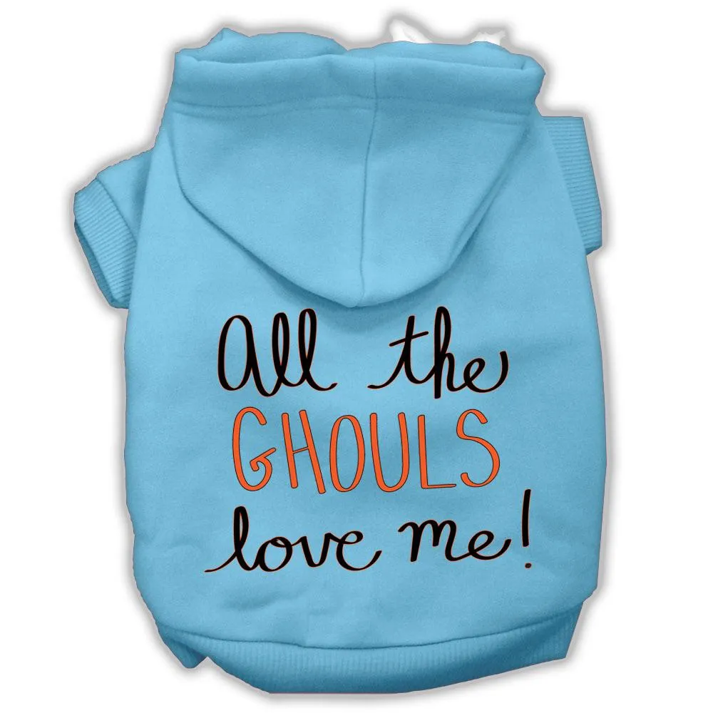 All The Ghouls Screenprint Dog Hoodie Baby Blue Xl (16)