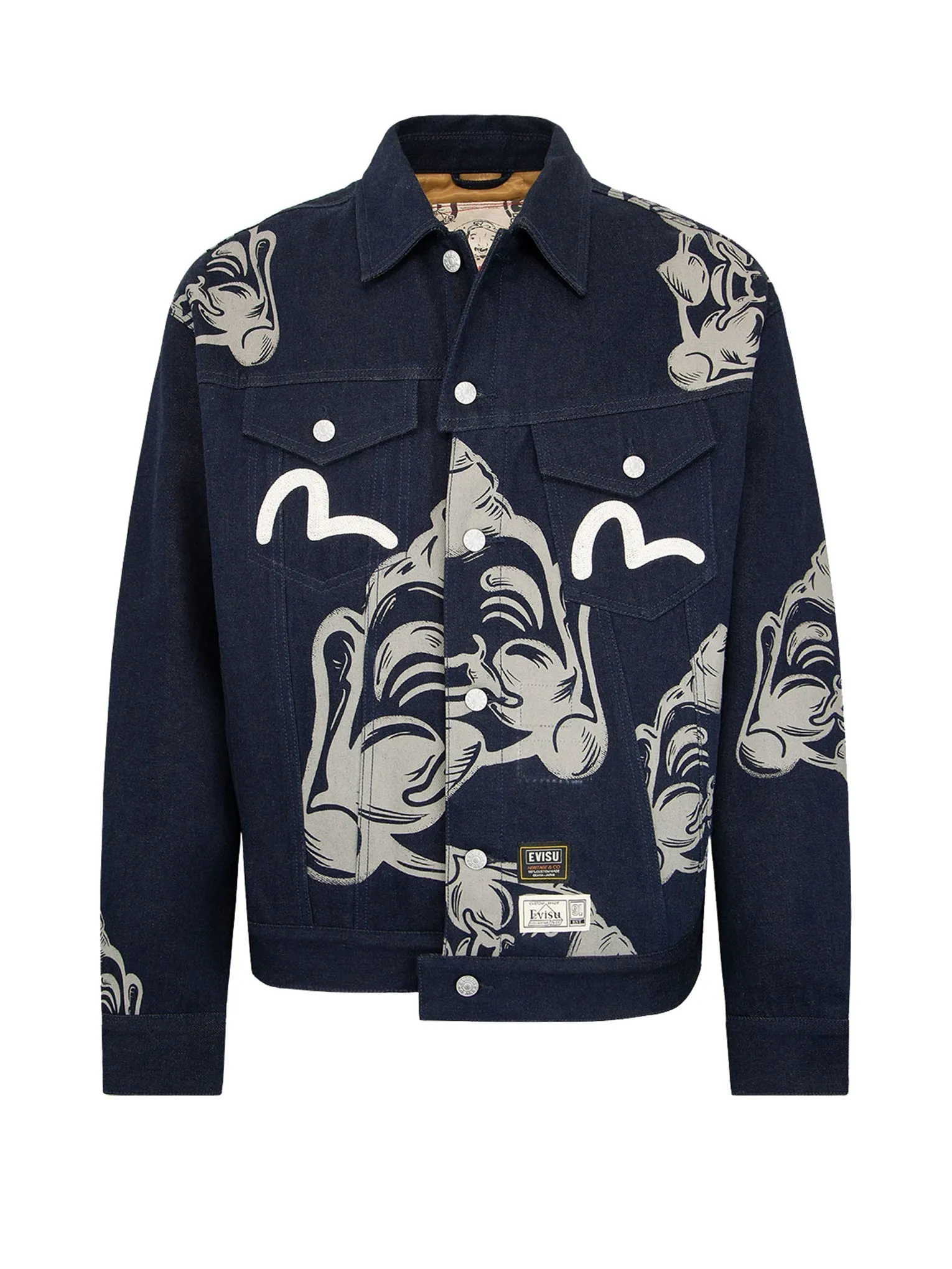 Allover Godhead Print Denim Jacket