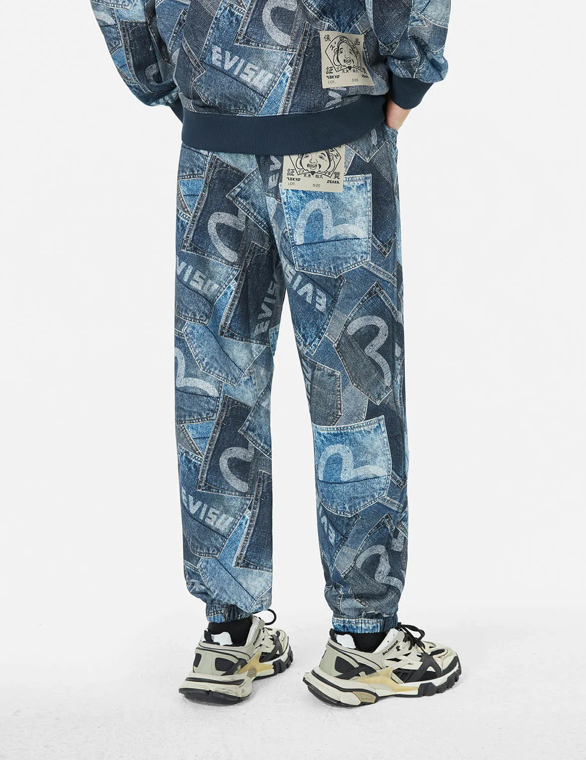 Allover Logo and Seagull Pocket Digital Print Loose Fit Sweatpants