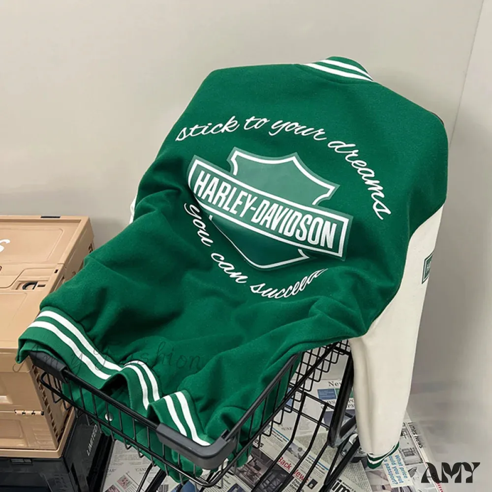 Amy Fashion - Streetwear Baseball Uniform Jacket