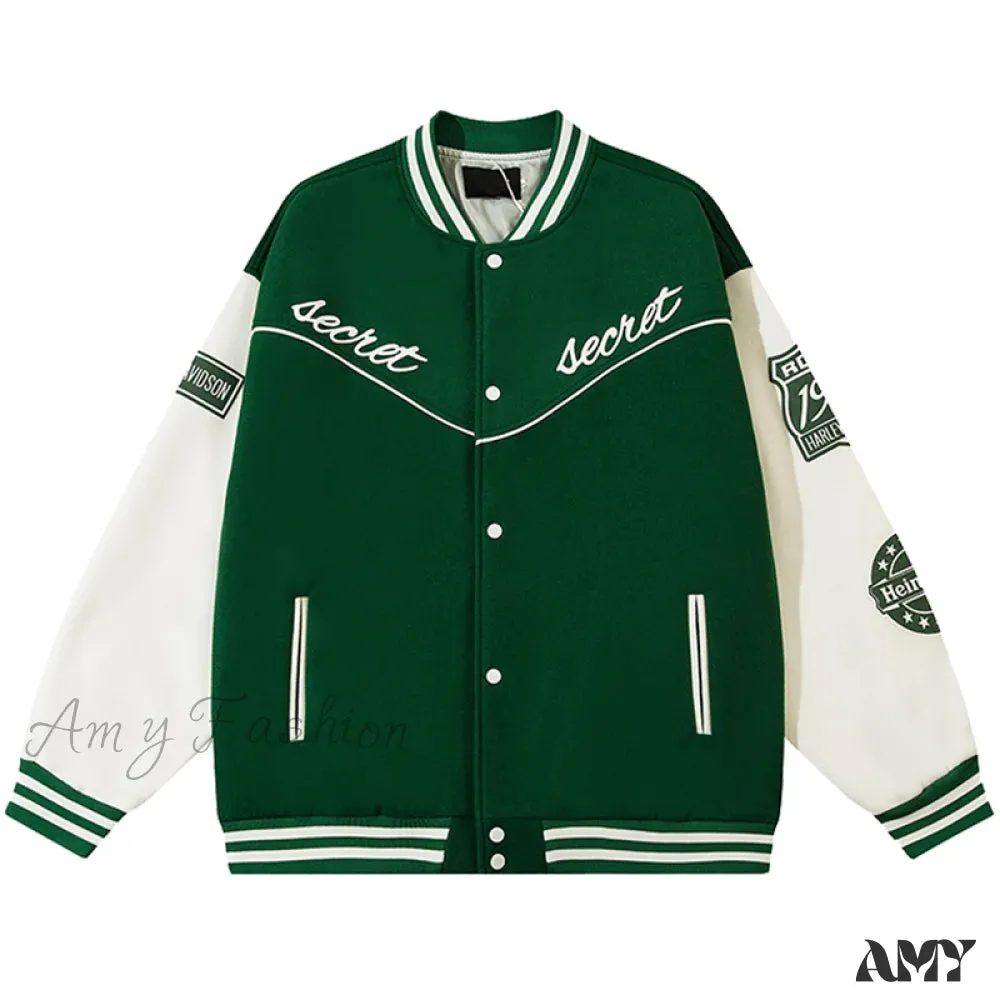 Amy Fashion - Streetwear Baseball Uniform Jacket