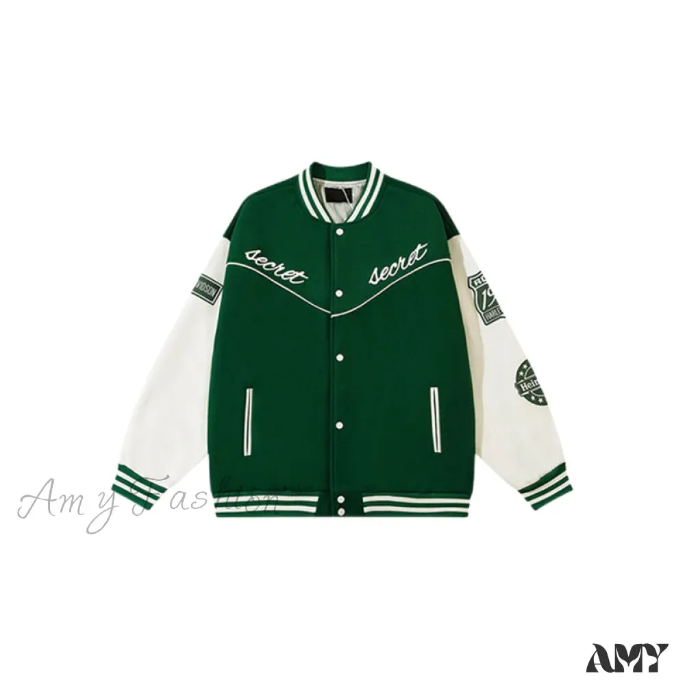 Amy Fashion - Streetwear Baseball Uniform Jacket