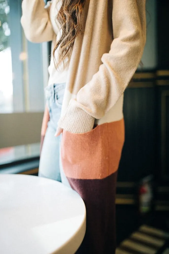 Around The Block Cardigan in Beige