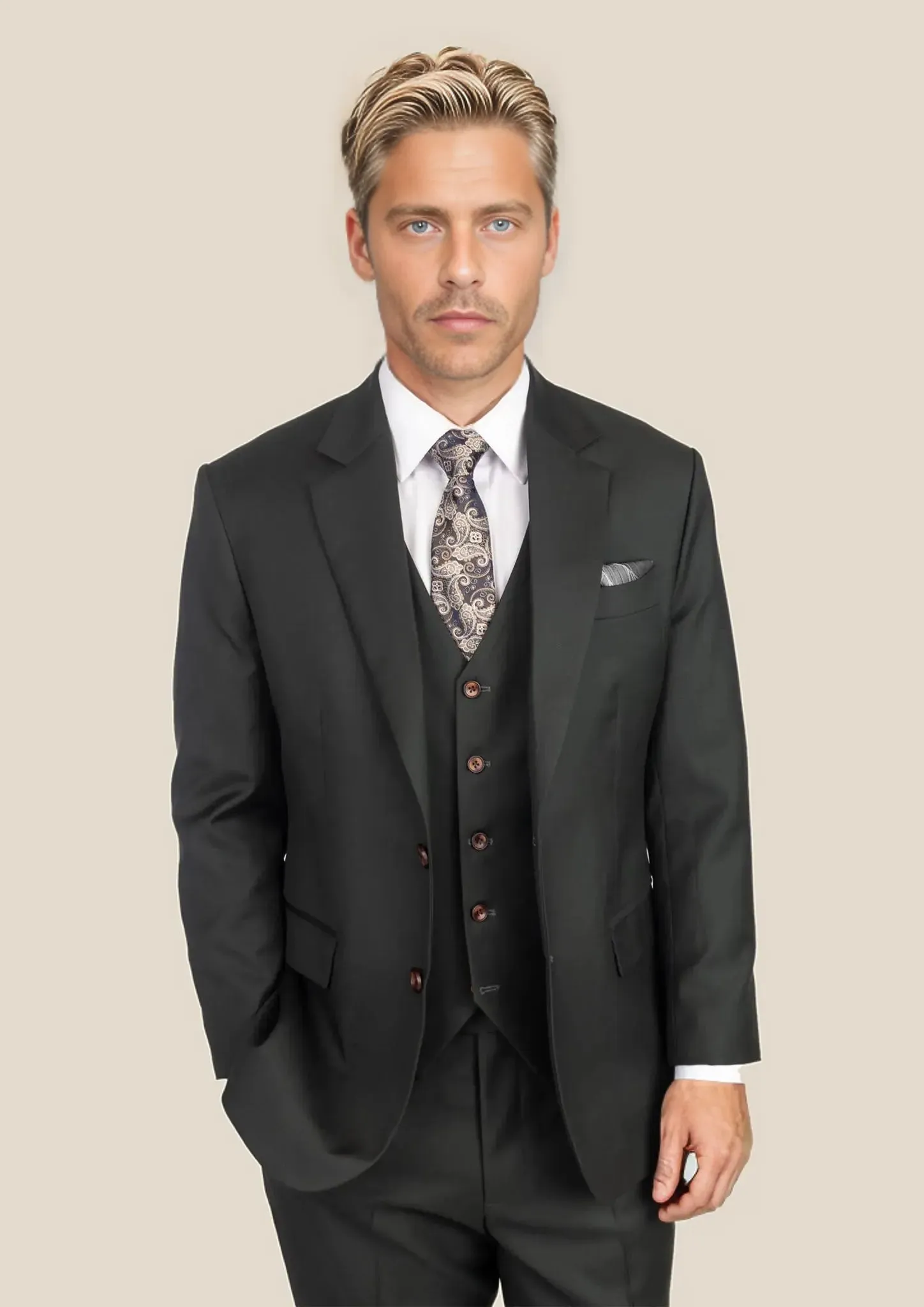 Astor Dark Green Twill Suit