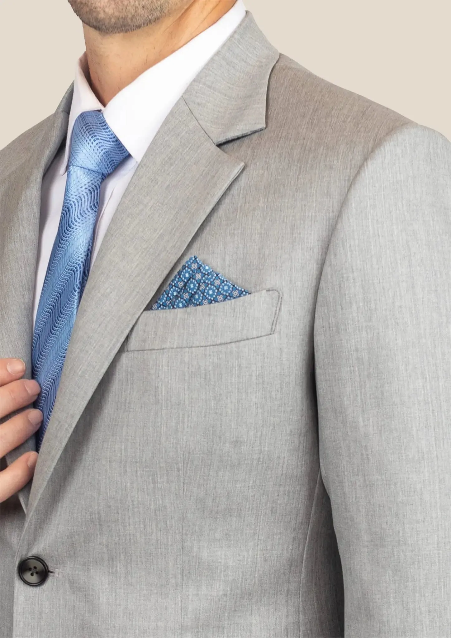 Astor Glacier Grey Twill Suit