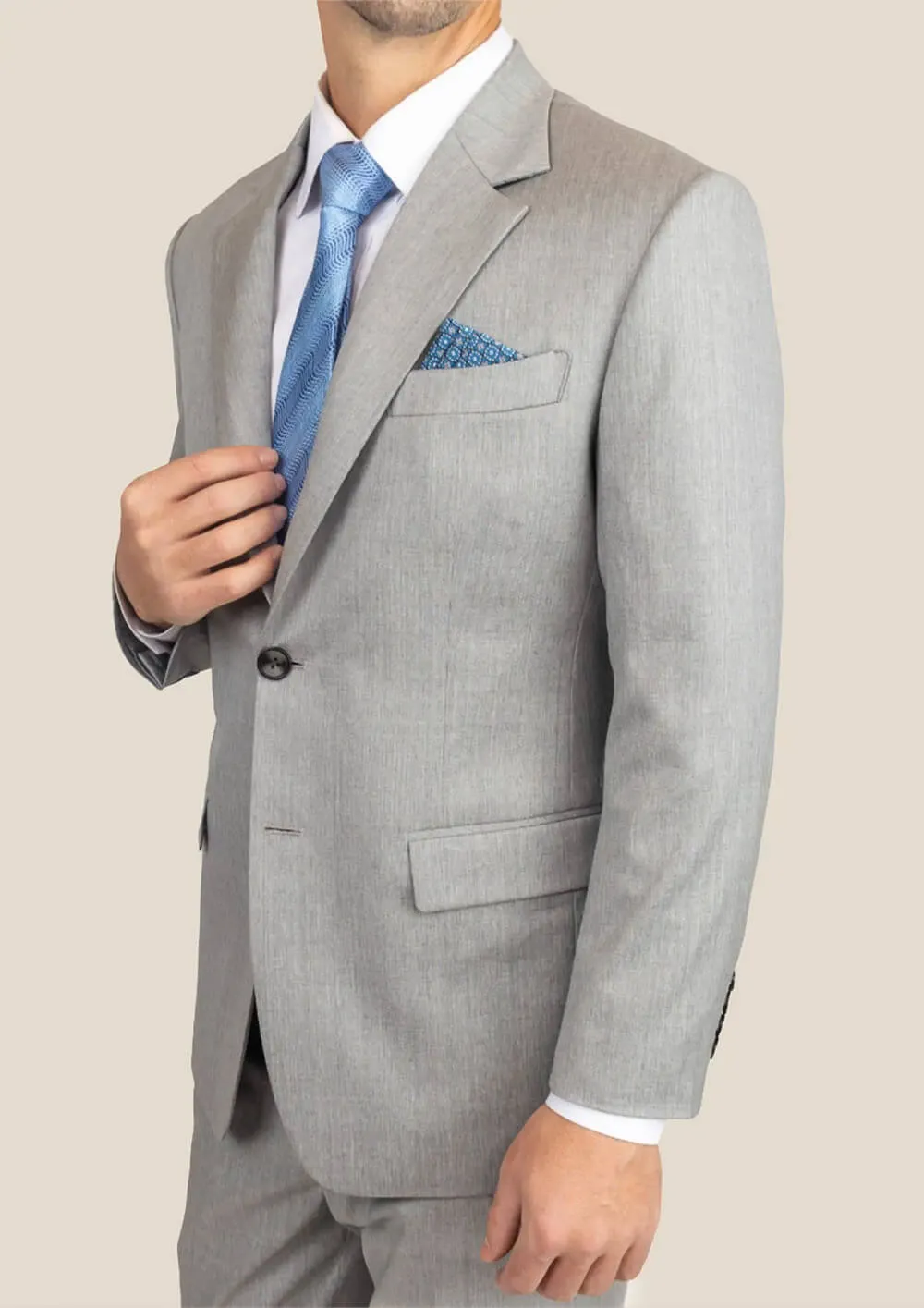 Astor Glacier Grey Twill Suit