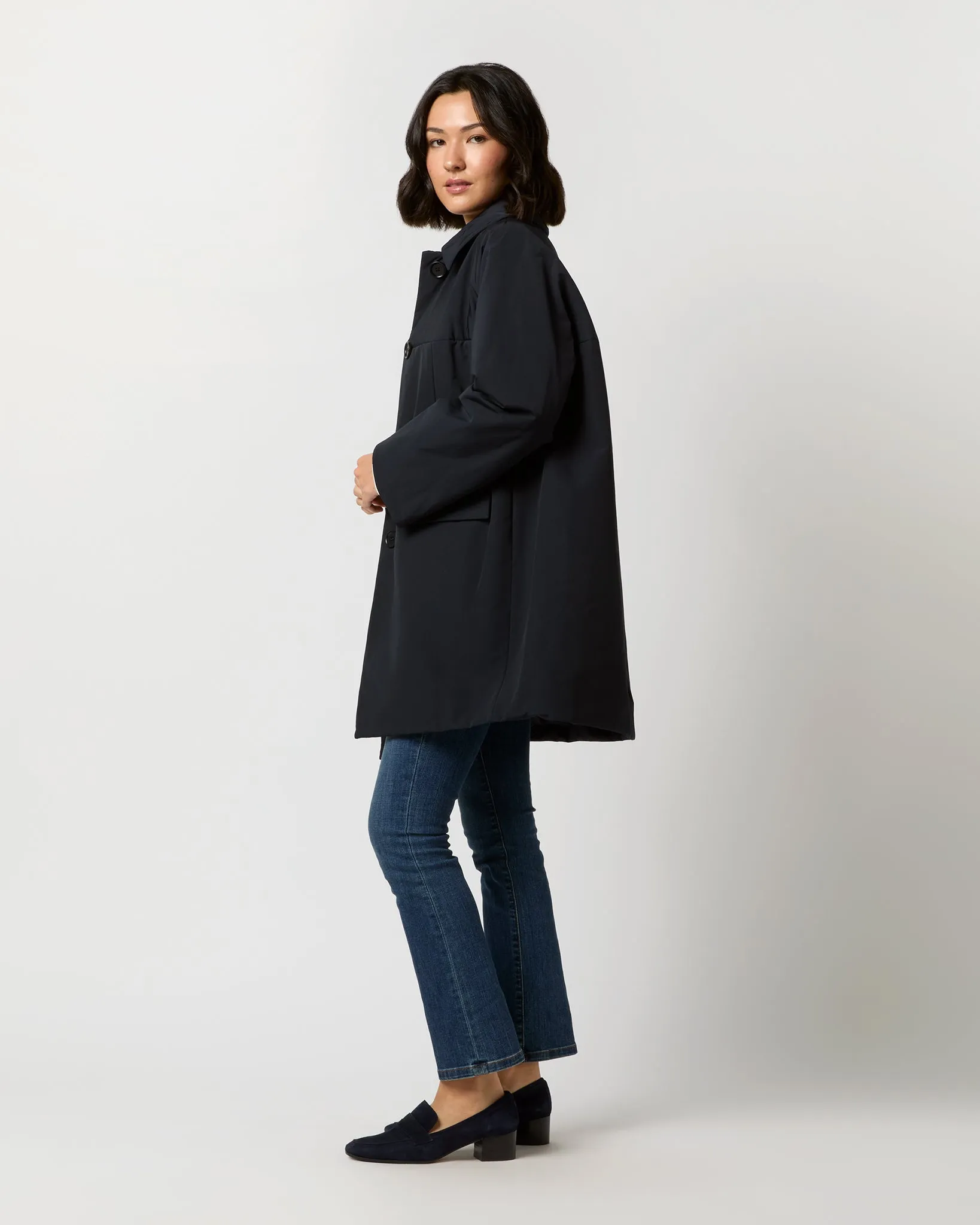 Aveline Coat in Navy Blue