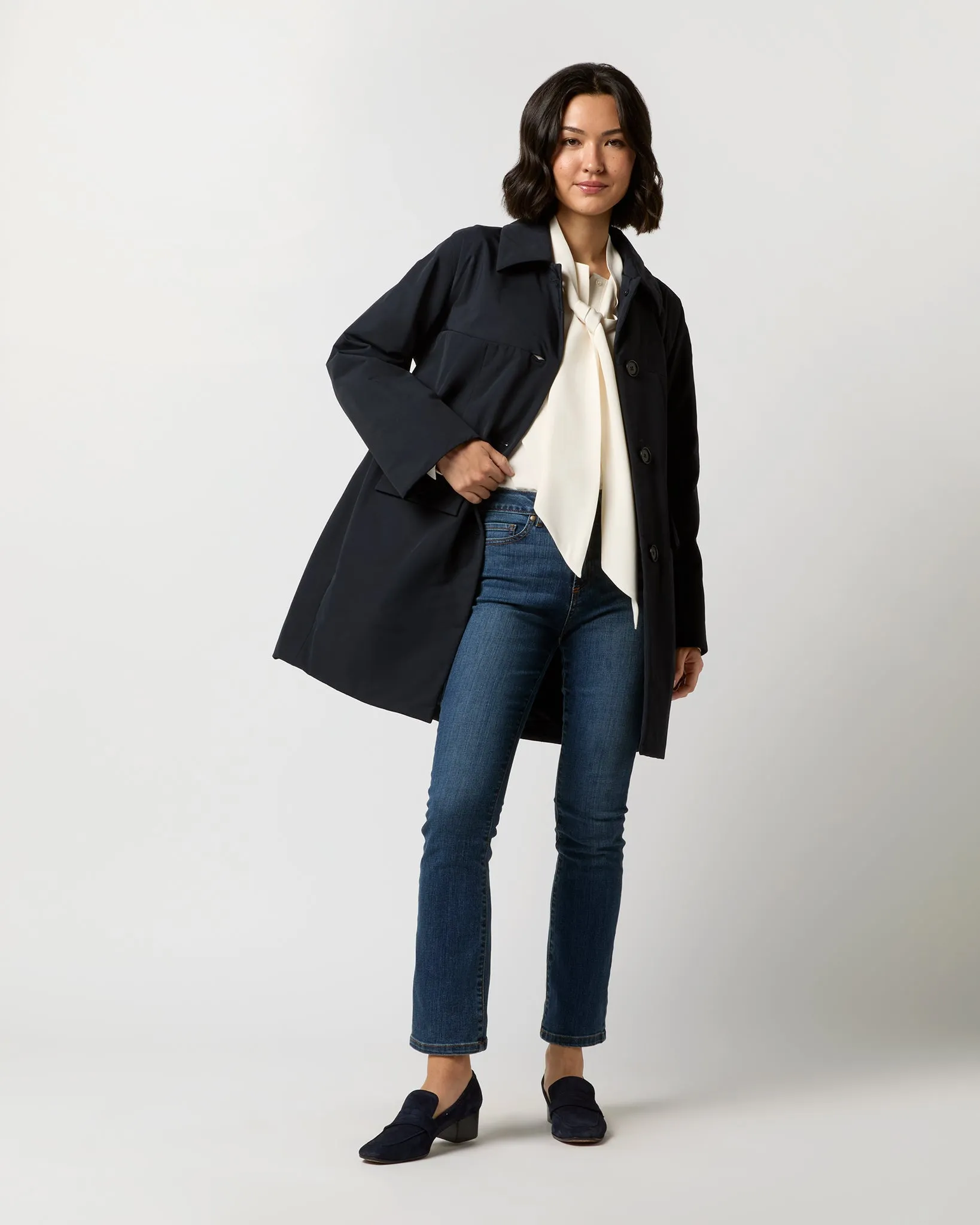 Aveline Coat in Navy Blue