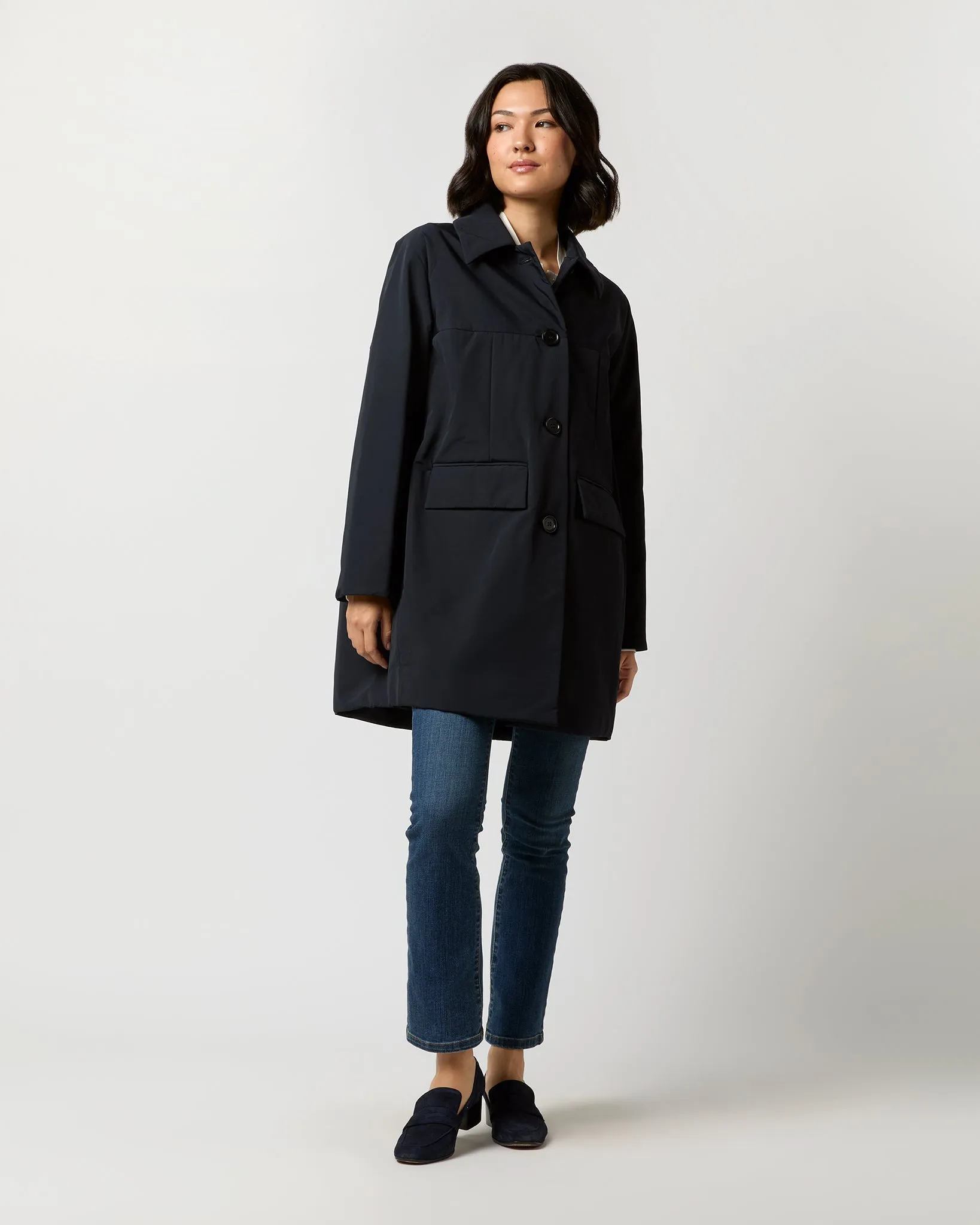 Aveline Coat in Navy Blue