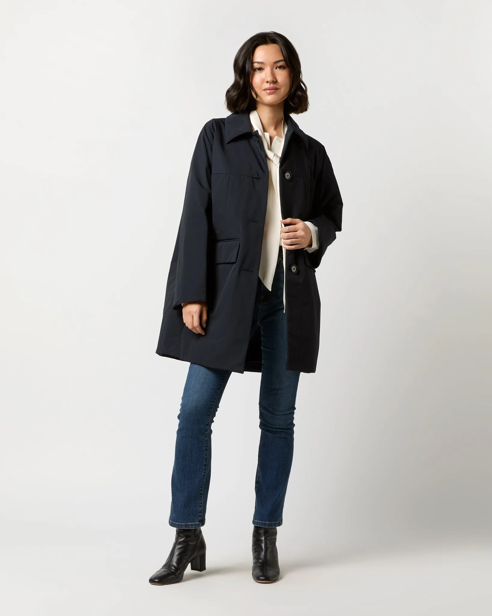 Aveline Coat in Navy Blue