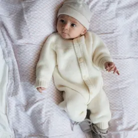 Baby suit - 100% Wool Fleece - Cream