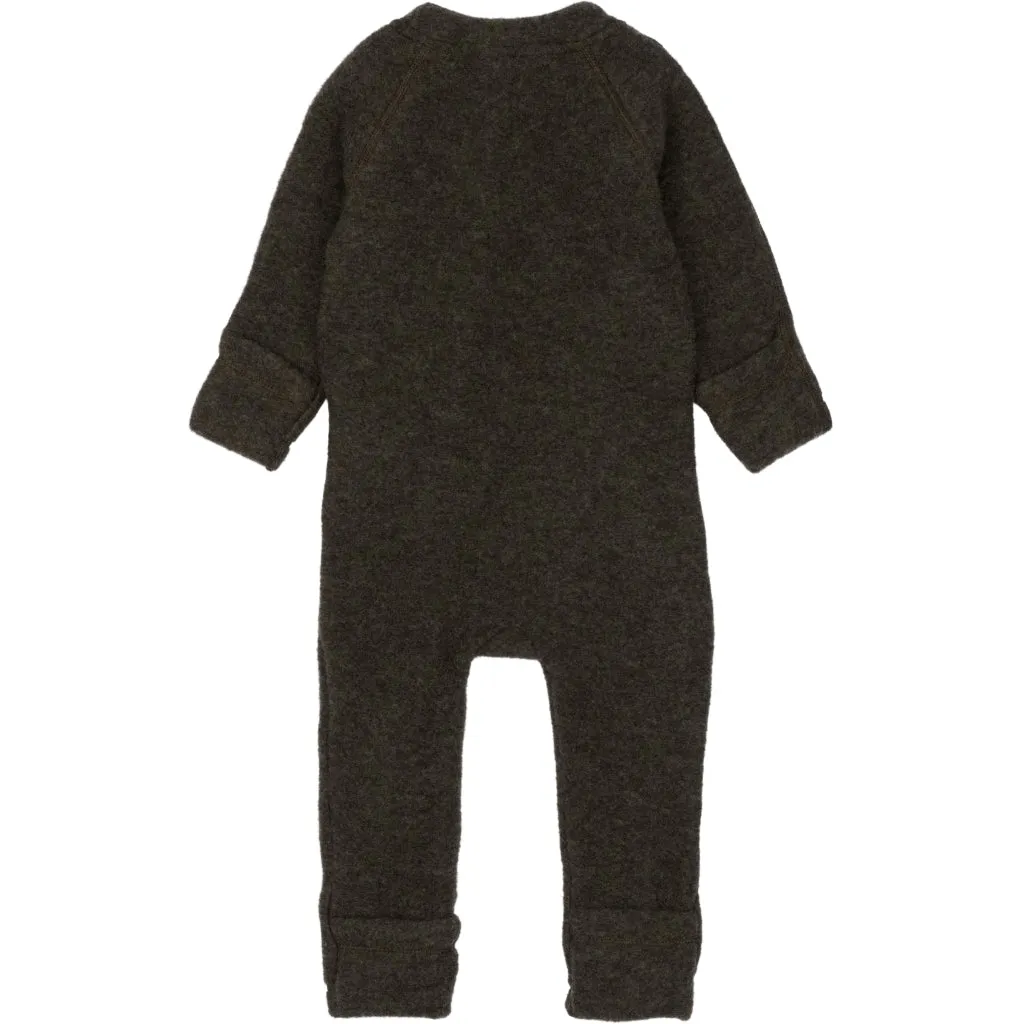 Baby Wool Suit (Reversible Cuffs) - Dark Brown Melange