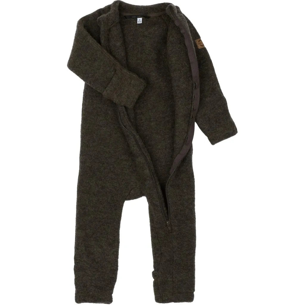 Baby Wool Suit (Reversible Cuffs) - Dark Brown Melange