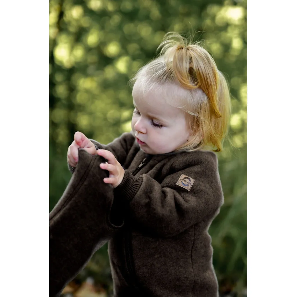 Baby Wool Suit (Reversible Cuffs) - Dark Brown Melange