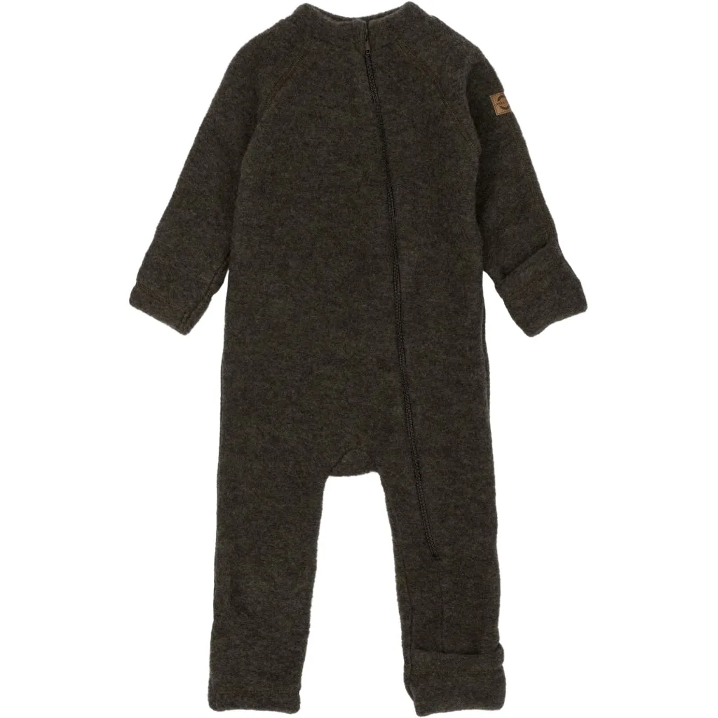 Baby Wool Suit (Reversible Cuffs) - Dark Brown Melange