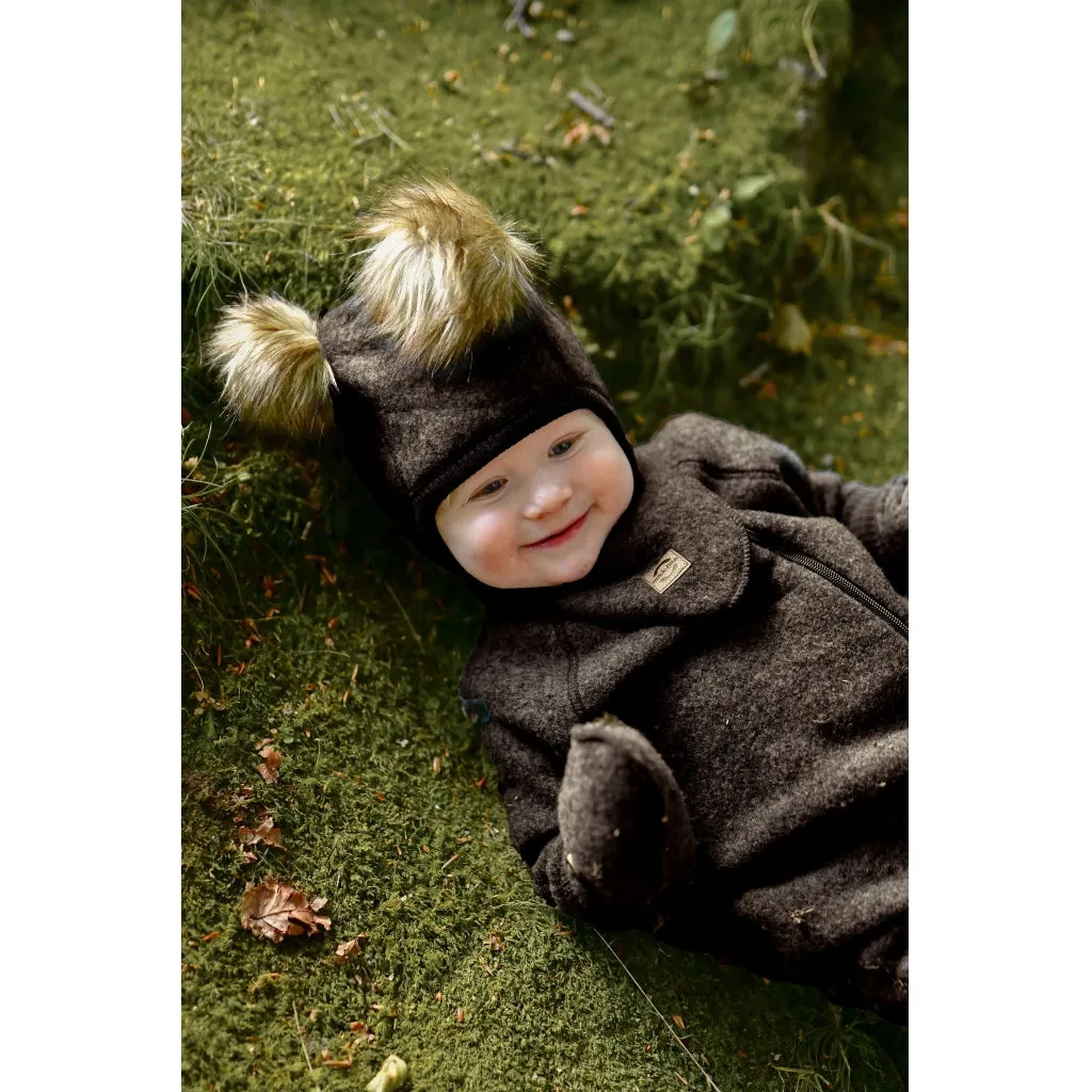 Baby Wool Suit (Reversible Cuffs) - Dark Brown Melange