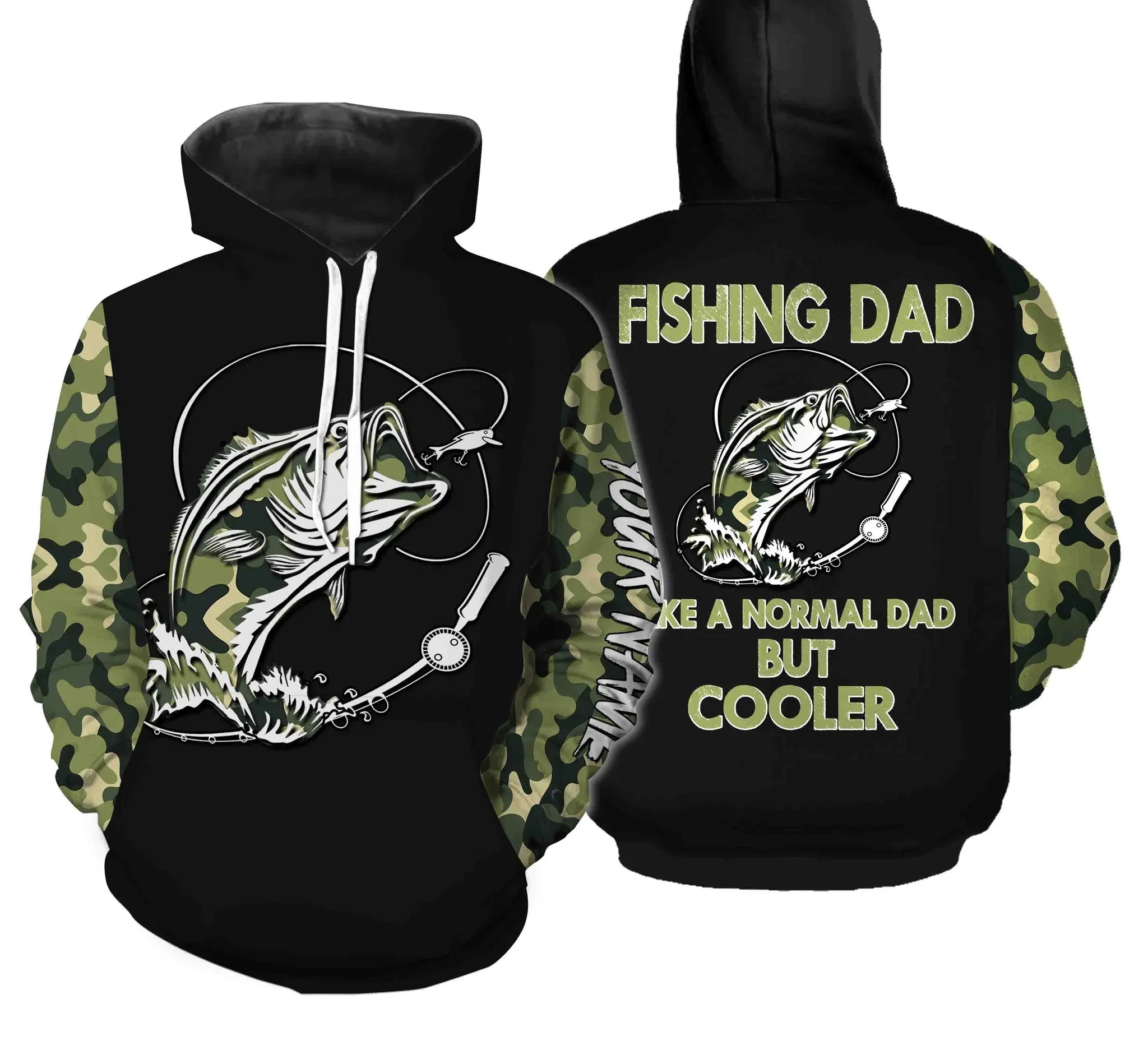 Bass Fishing Dad Like A Normal Dad But Cooler Customize Name 3D All Over Printed Shirts Personalized Gift For Father's Day