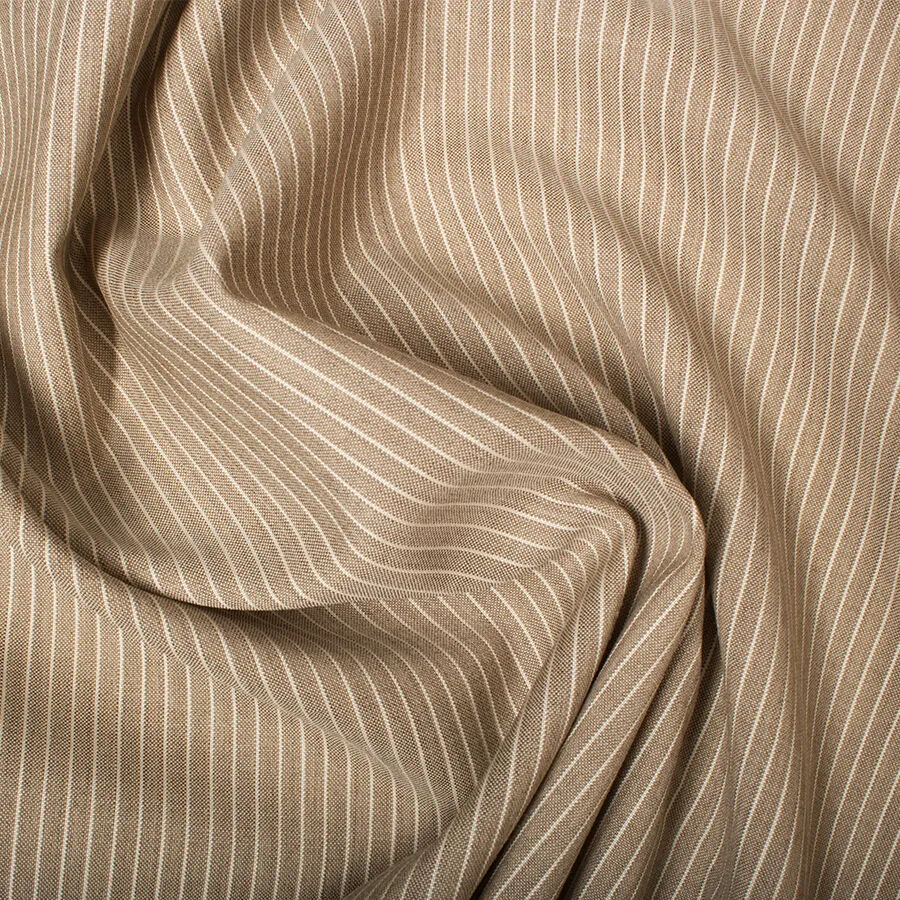 Beige & Cream Pinstriped Pure Wool Suiting