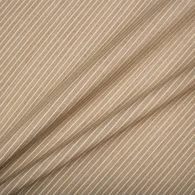 Beige & Cream Pinstriped Pure Wool Suiting