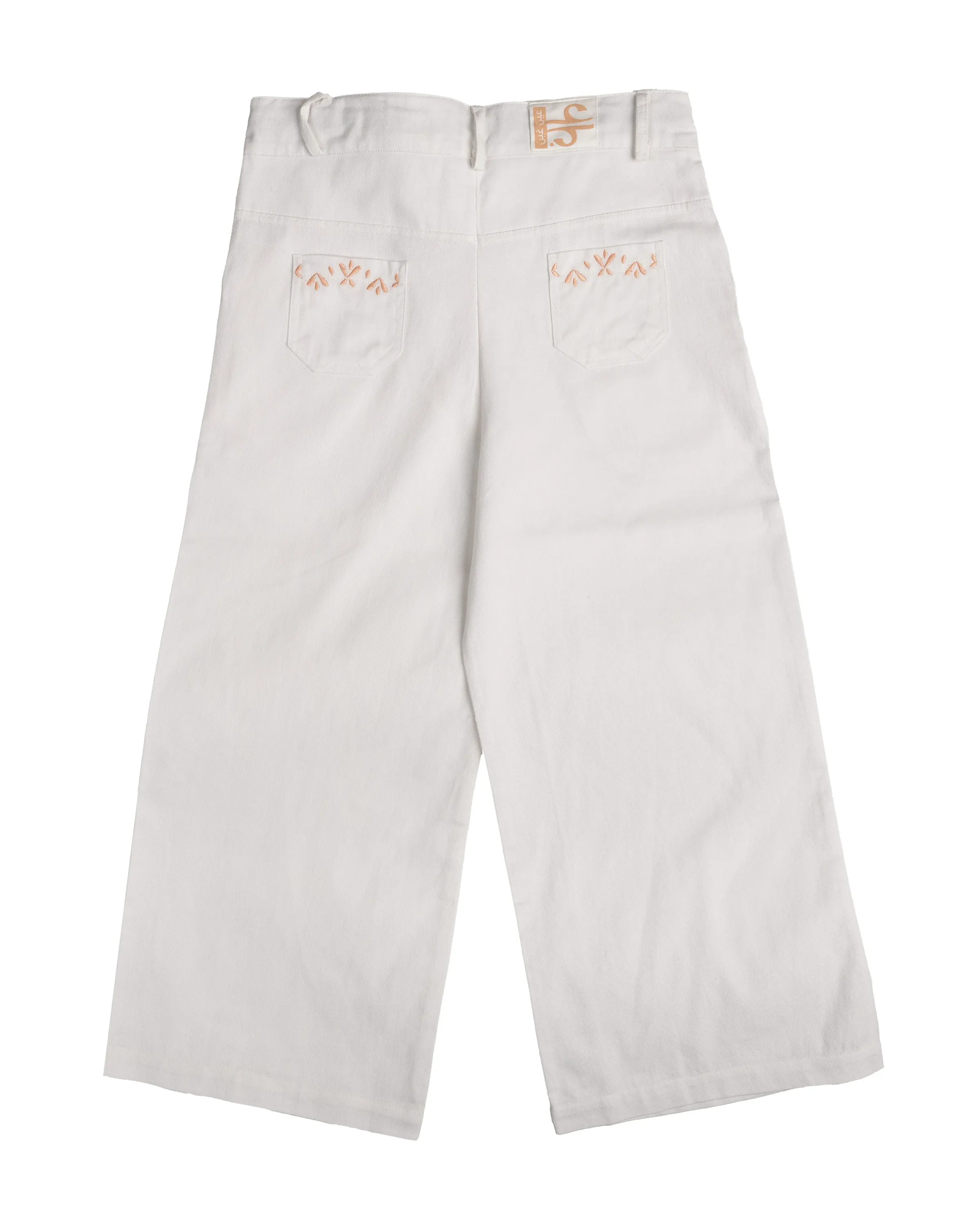 Big Girl White Jeans with Embroidery