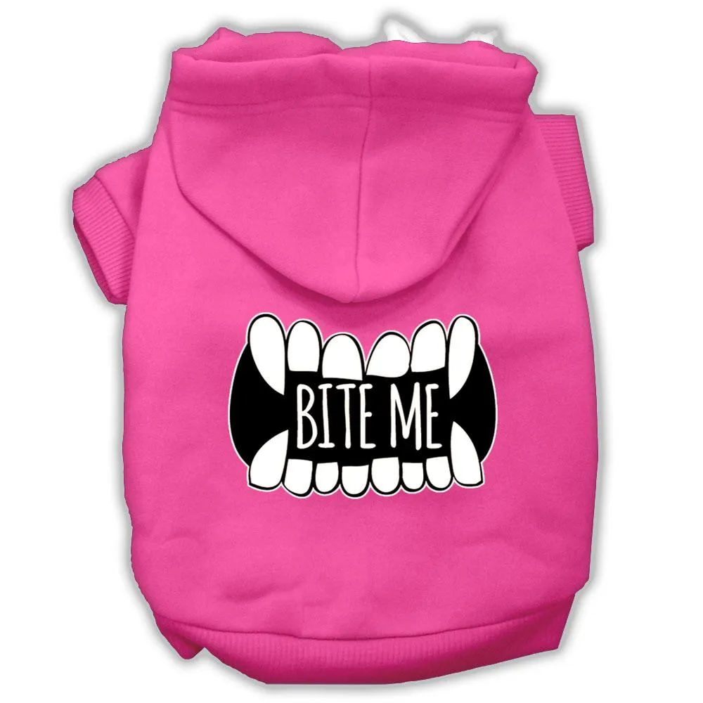 Bite Me Screenprint Dog Hoodie Bright Pink S (10)