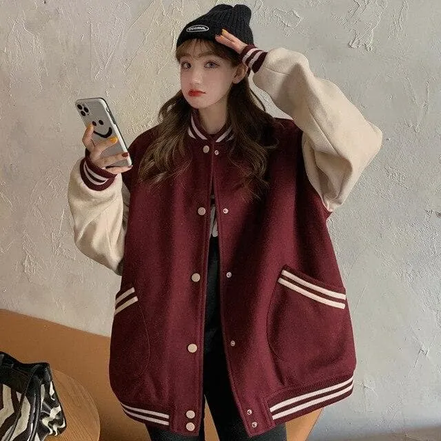 Boyfriend-Style College Jacket