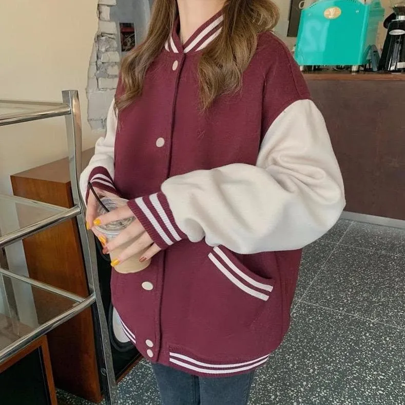 Boyfriend-Style College Jacket