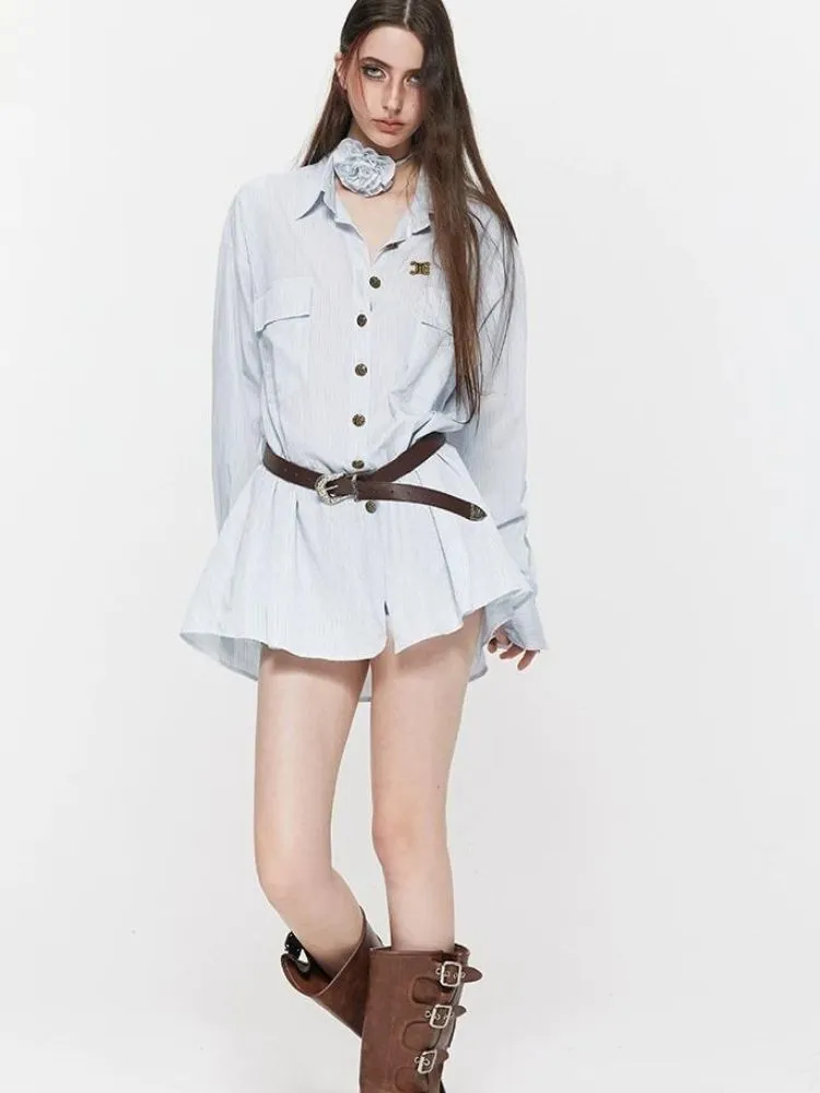 Boyfriend style loose shirt dress【s0000003526】