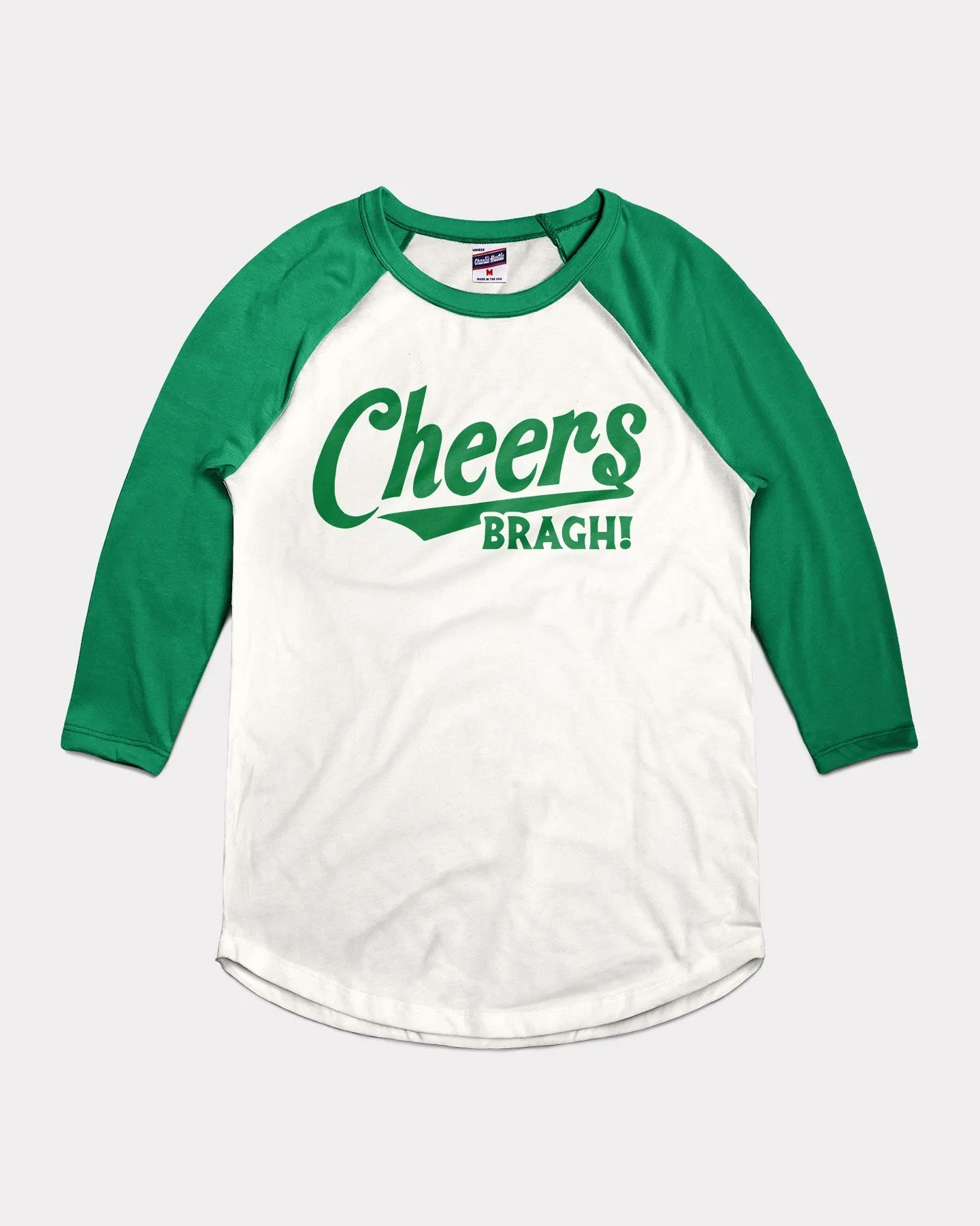 Cheers Bragh Green & White Raglan T-Shirt