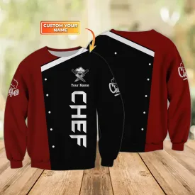 Chef Shirt Custom Cook Sweatshirt Black & Red, Master Chef Shirt, Chef Shirt Gift