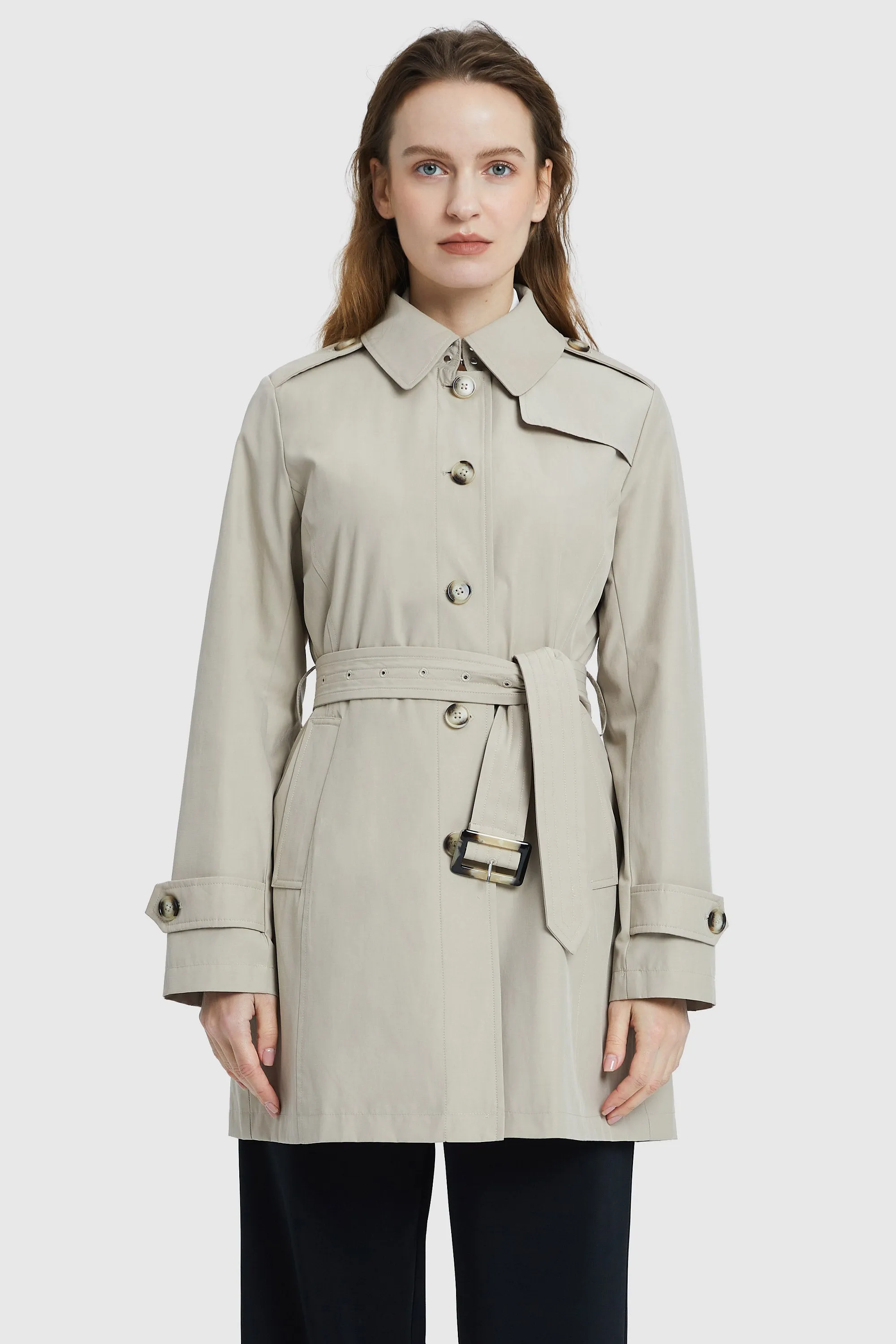 Classic Windproof Belted Trench