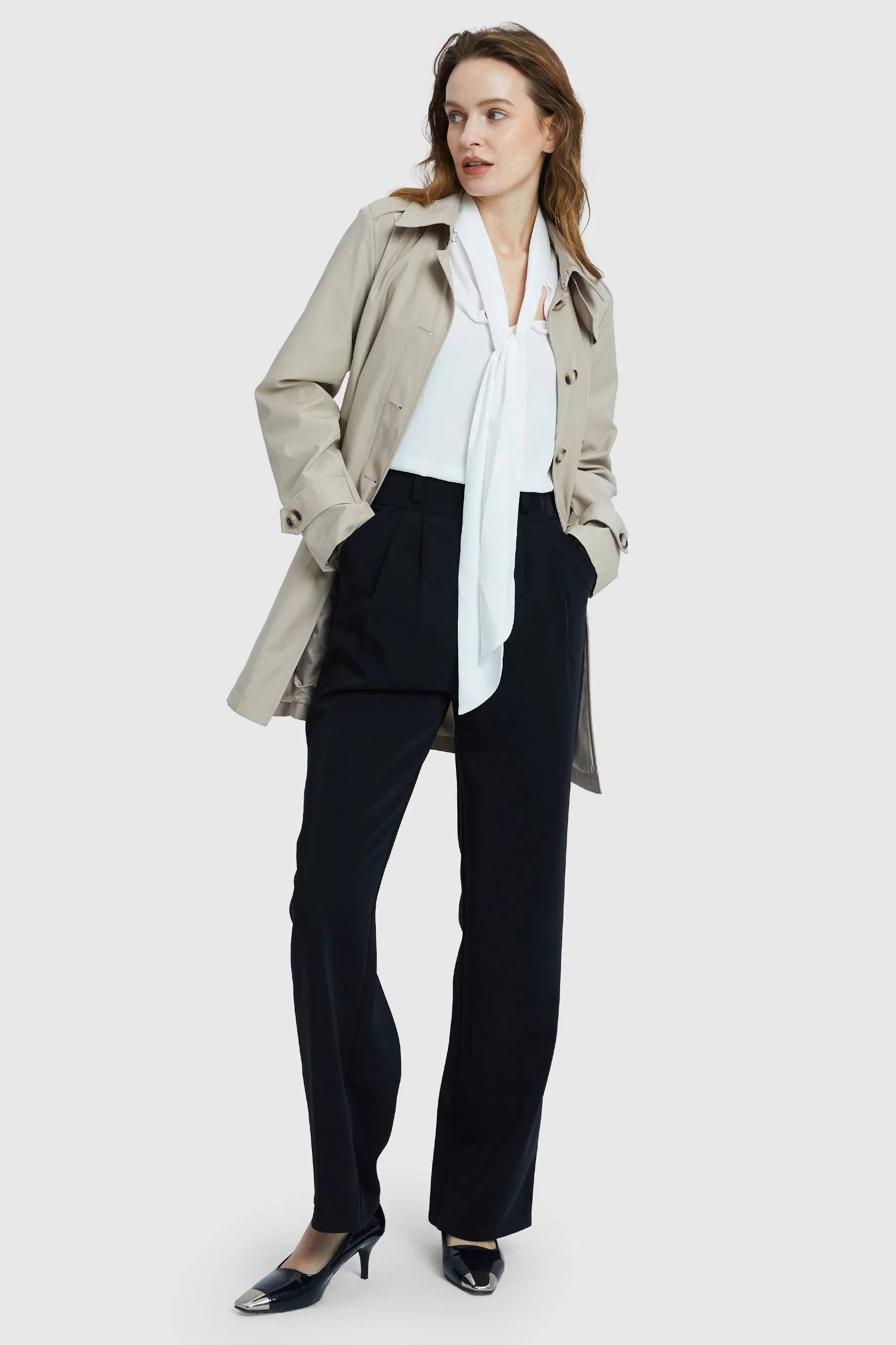 Classic Windproof Belted Trench