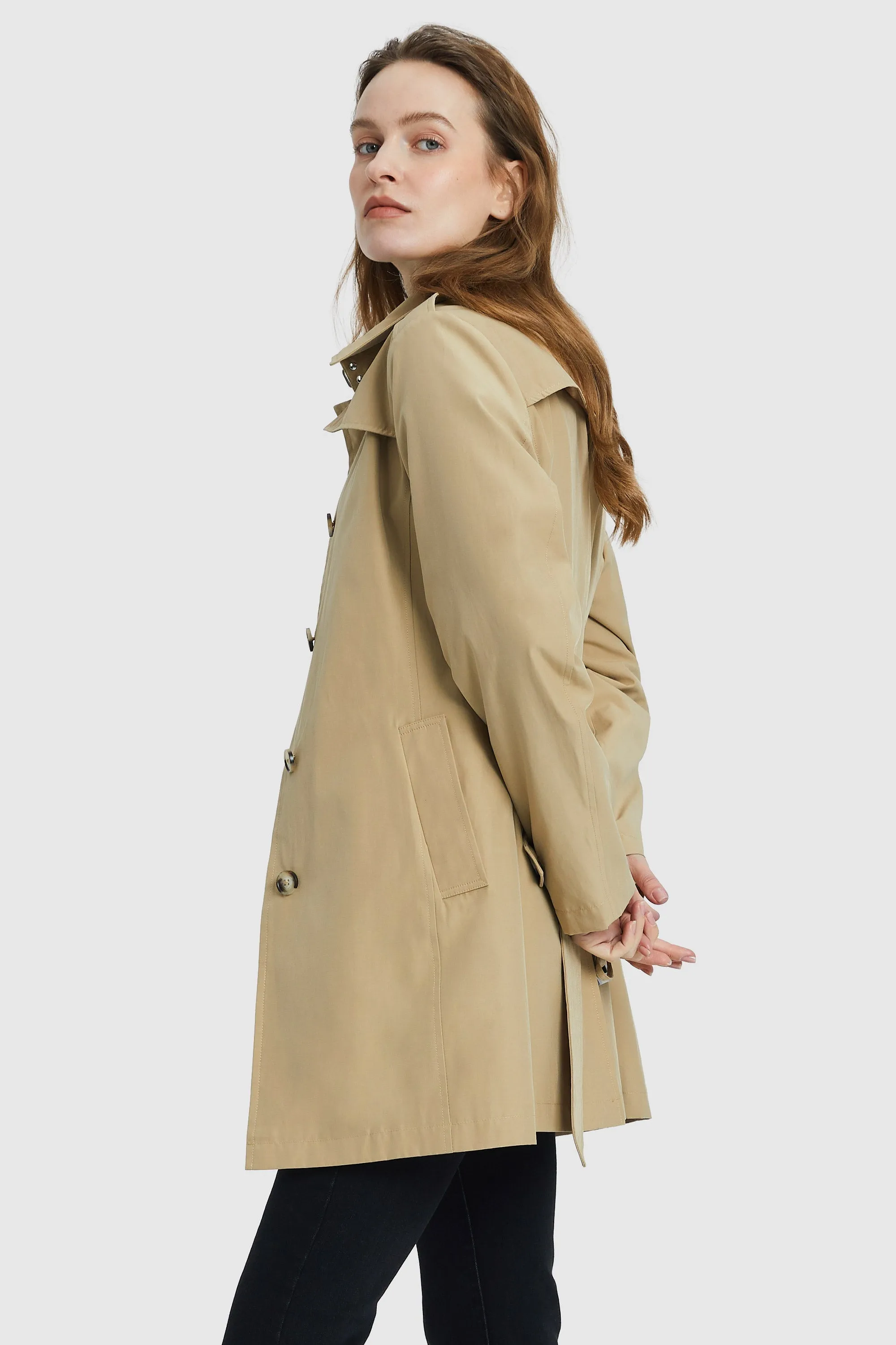 Classic Windproof Belted Trench