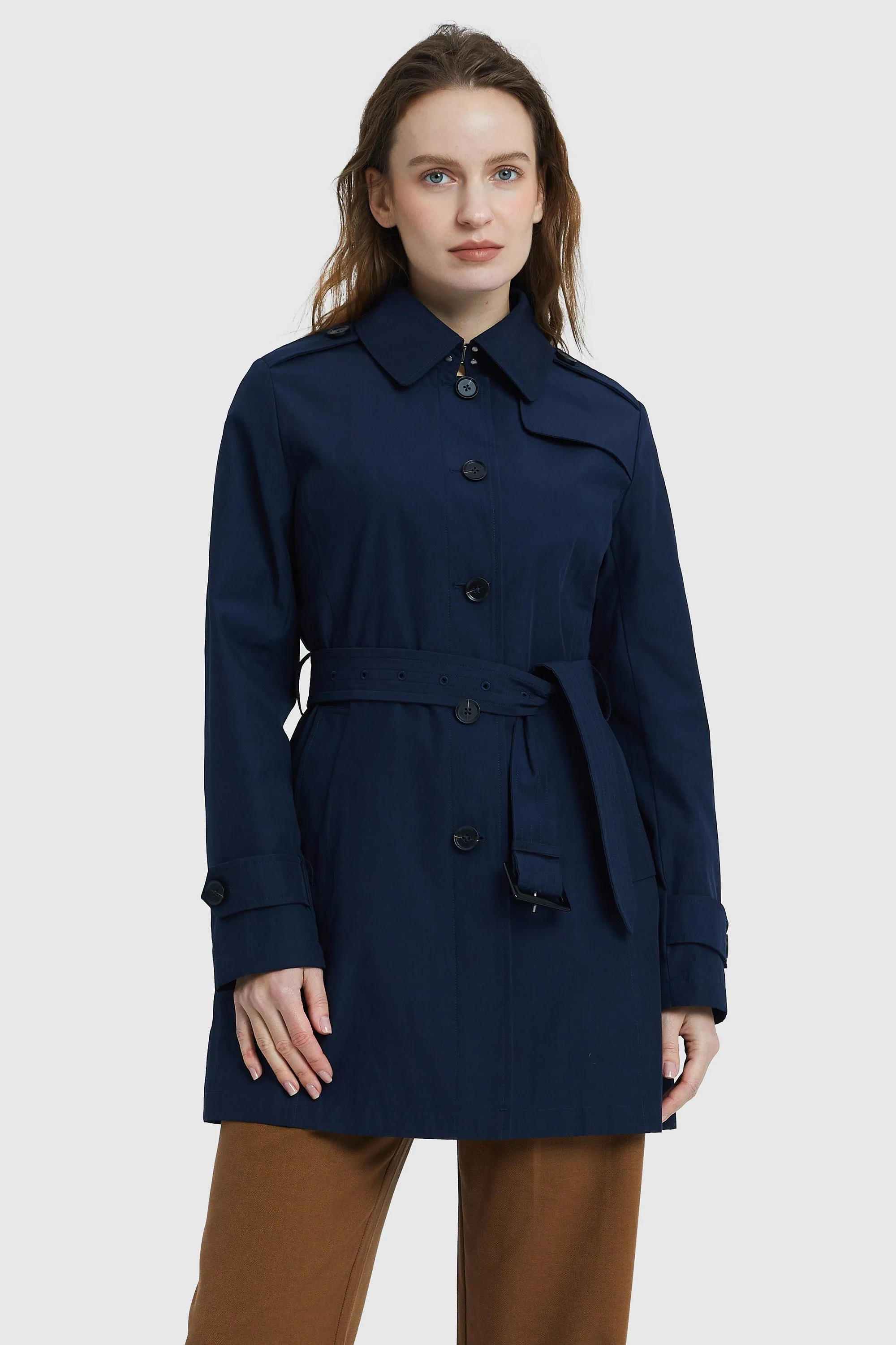 Classic Windproof Belted Trench