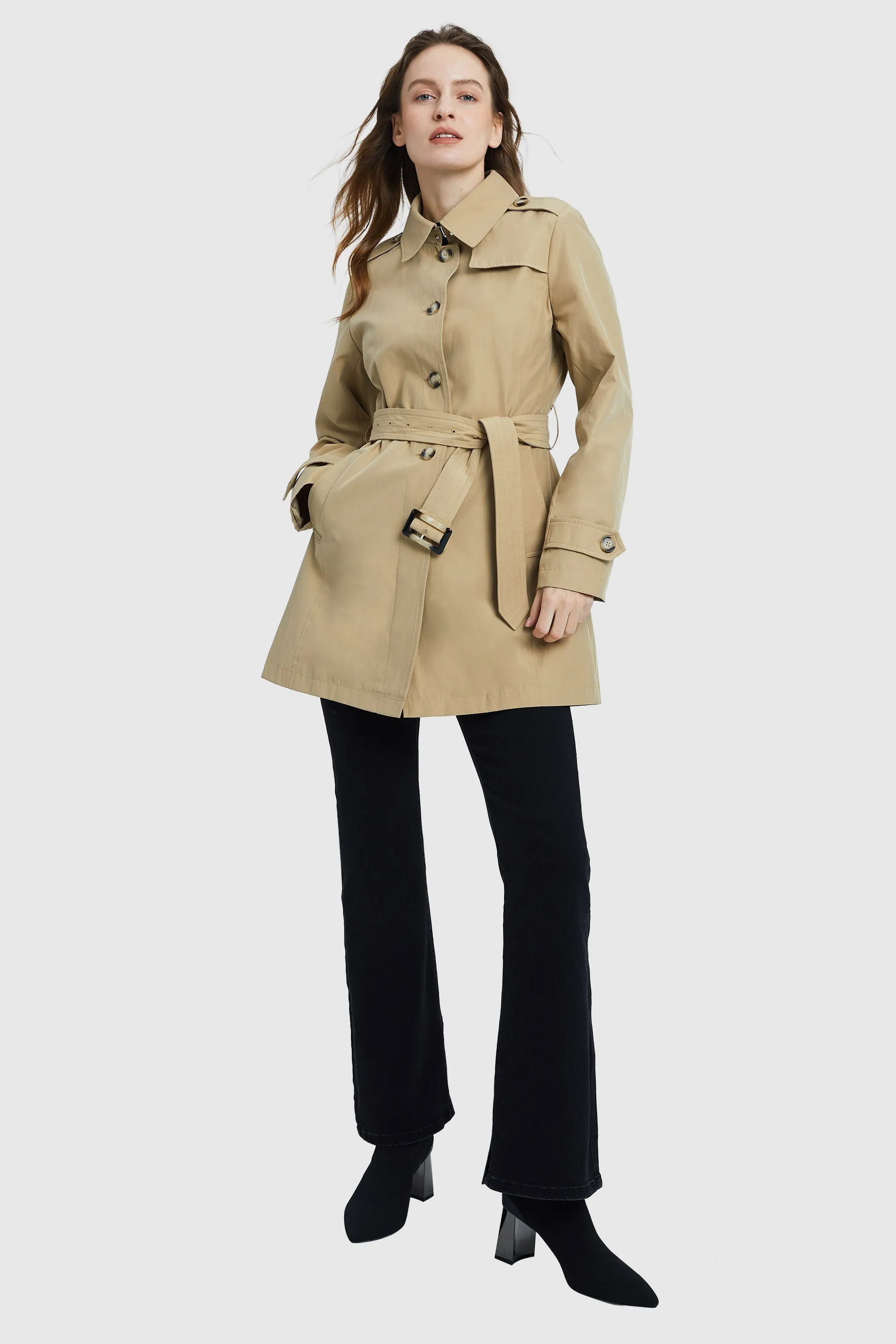 Classic Windproof Belted Trench