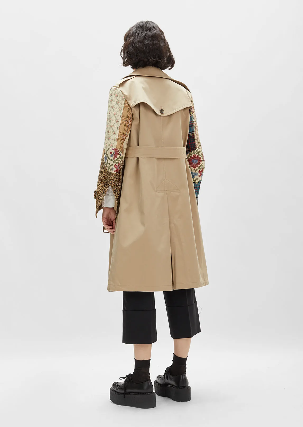 Cotton Patchwork Trench Coat