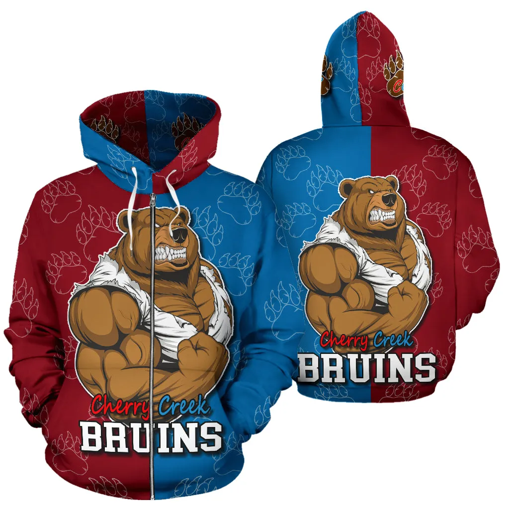 Customize It - A-O-P Watermark Mascot Zip Hoodie