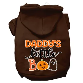 Daddy's Little Boo Screen Print Dog Hoodie Brown M