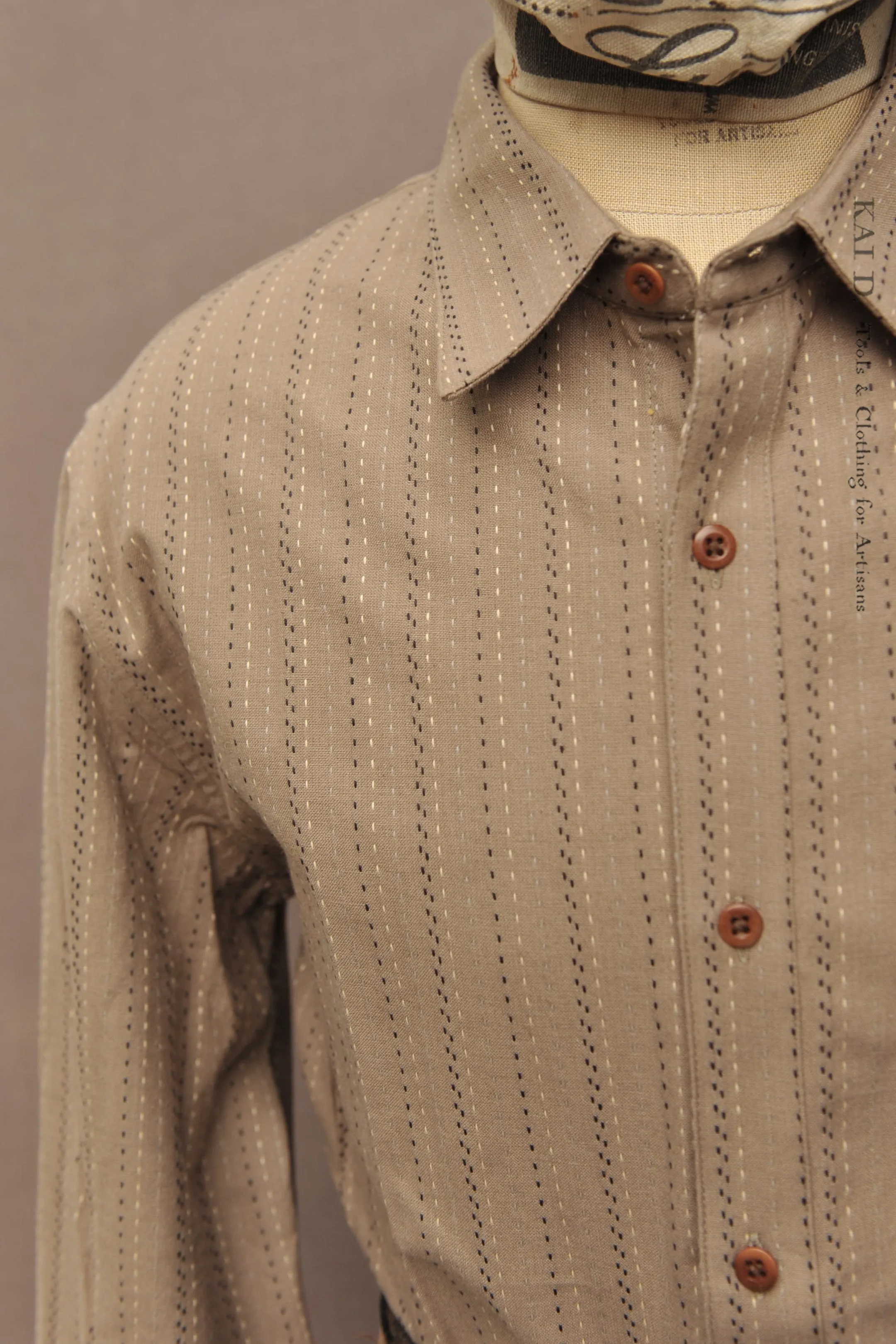 Delancey Shirt - Novel Sashiko Stripe - XL