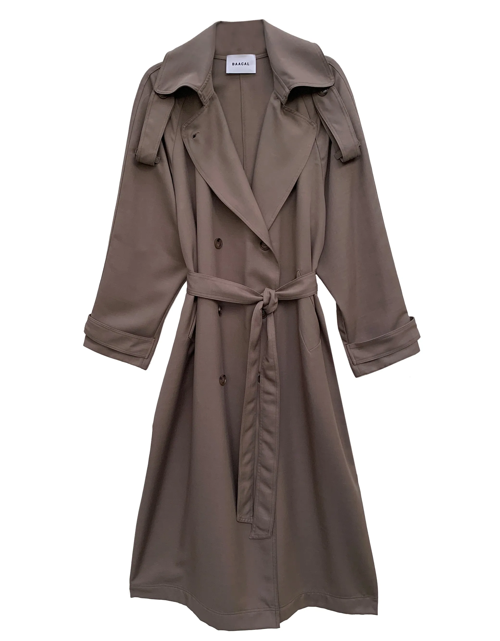 Delia Long Oversized Trench- Almond Wool